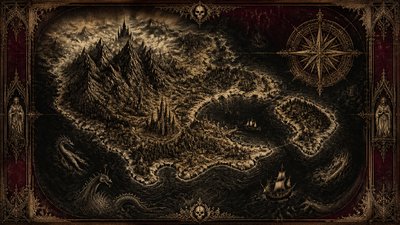 Victorian Gothic Art fantasy map example