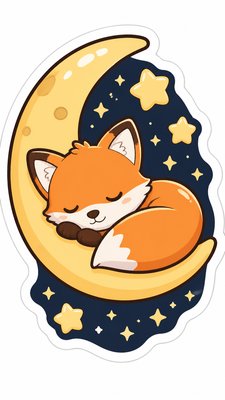 Character Sticker Design baby announcement example