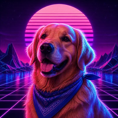 Synthwave Aesthetic pet portrait example