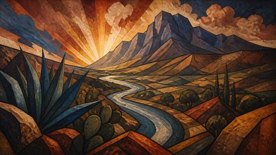 Mexican Muralism Art Style desktop wallpaper example