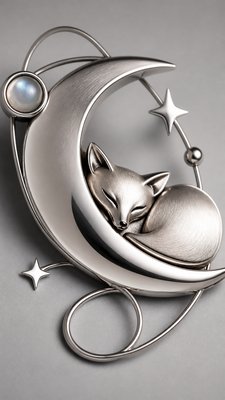 Modernist Silver Jewelry Design baby announcement example