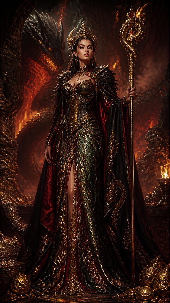 full-length portrait of an elegant figure — Dragoncore Aesthetic