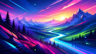 Motion Graphics Digital Art Style desktop wallpaper example