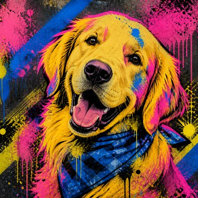 Graffiti Modern Art Style pet portrait example