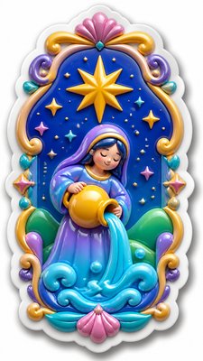 3D Puffy Sticker Design tarot card example
