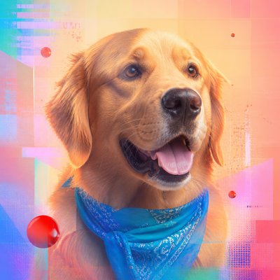 Post-Internet Contemporary Art Style pet portrait example