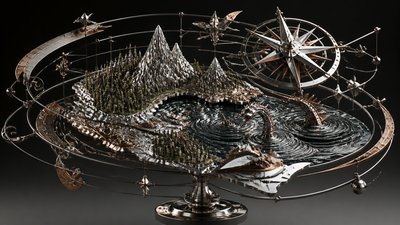 Kinetic Sculpture Art Style fantasy map example