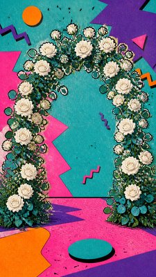 90s Retro Aesthetic wedding invitation example