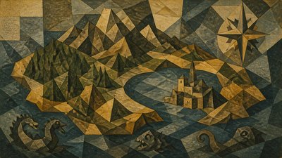 Cubism Art Style fantasy map example