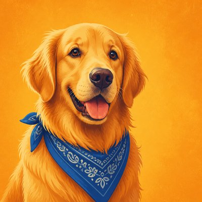 Digital Illustration Portrait Style pet portrait example