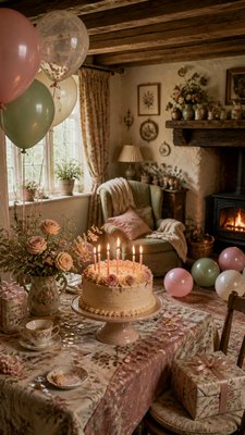 English Cottage Interior Design birthday card example