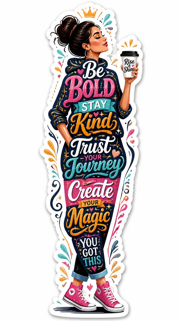 full-length portrait of an elegant figure — Typography Sticker Design