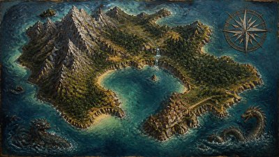 Oil Portrait Art Style fantasy map example