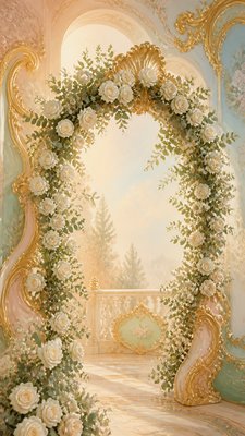 Rococo Classical Art Style wedding invitation example
