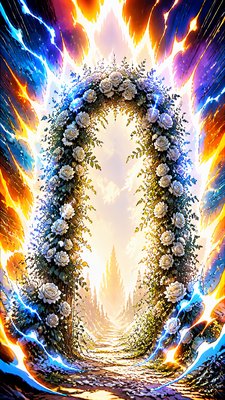 Shounen Power-Up Aura Portrait wedding invitation example