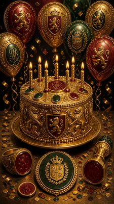 Signet & Heraldic Jewelry Design birthday card example