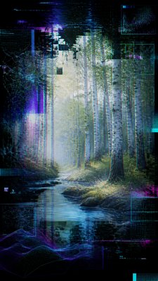 New Media Art Style wall art print example