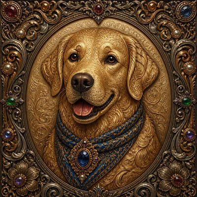 Vintage Jewelry Design pet portrait example