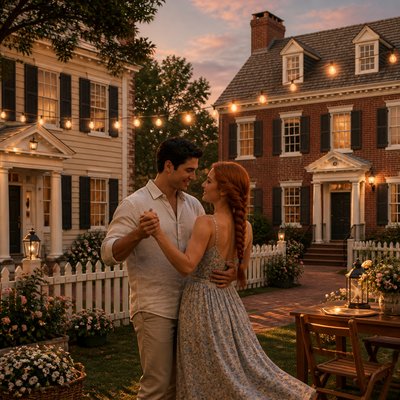 Colonial Architecture couple portrait example