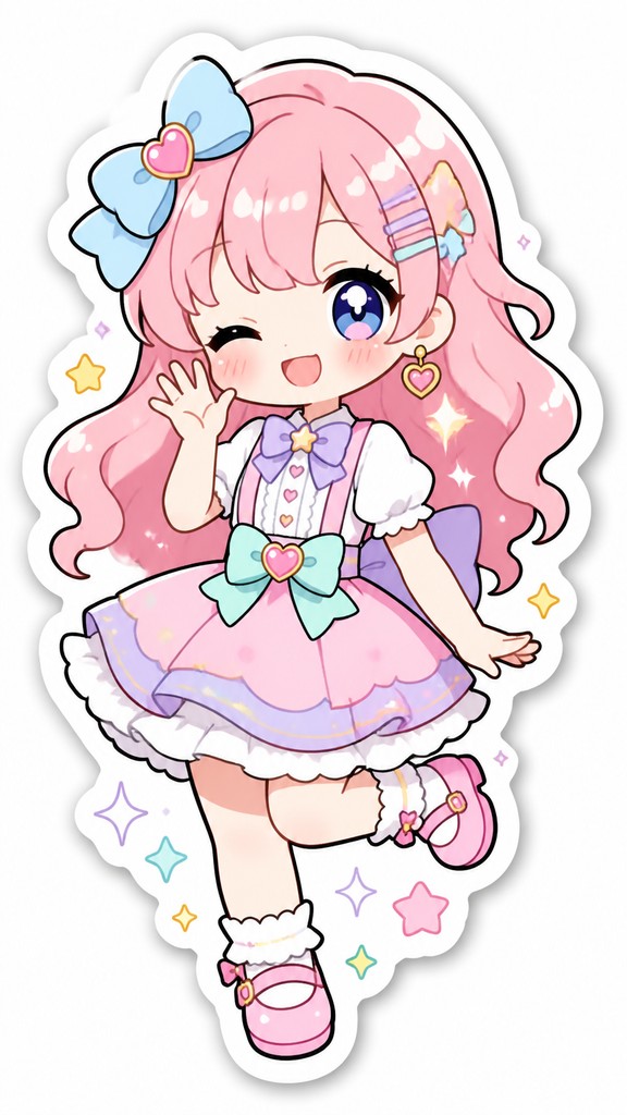 full-length portrait of an elegant figure — Kawaii Sticker Design