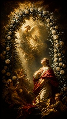 Baroque Religious Art wedding invitation example