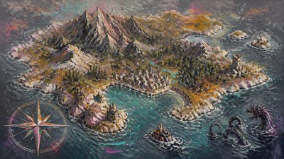 Urban Impressionism Art Style fantasy map example