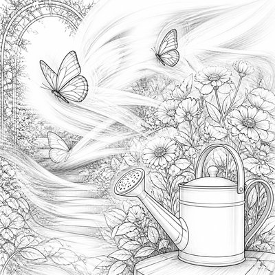 Long Exposure Photography Style coloring page example