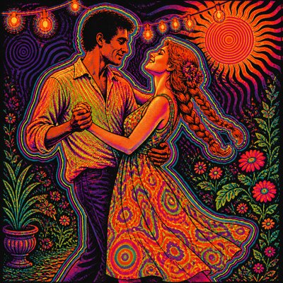 Psychedelic Poster Design couple portrait example