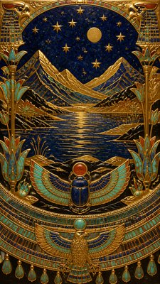 Egyptian Revival Jewelry Style phone wallpaper example