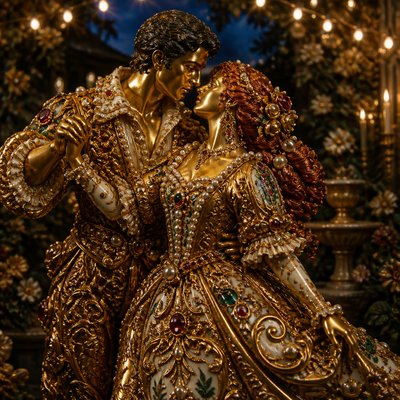 Baroque Jewelry Style couple portrait example