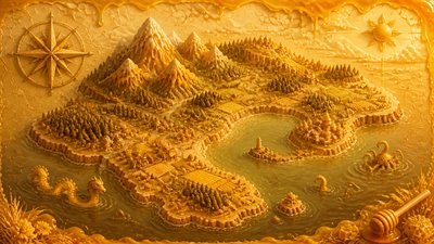 Honeycore Aesthetic fantasy map example