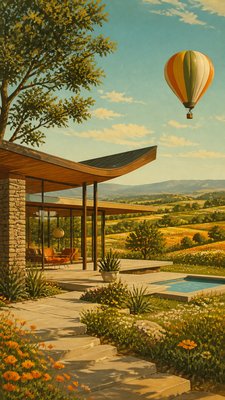 Mid-Century Modern Architecture greeting card example
