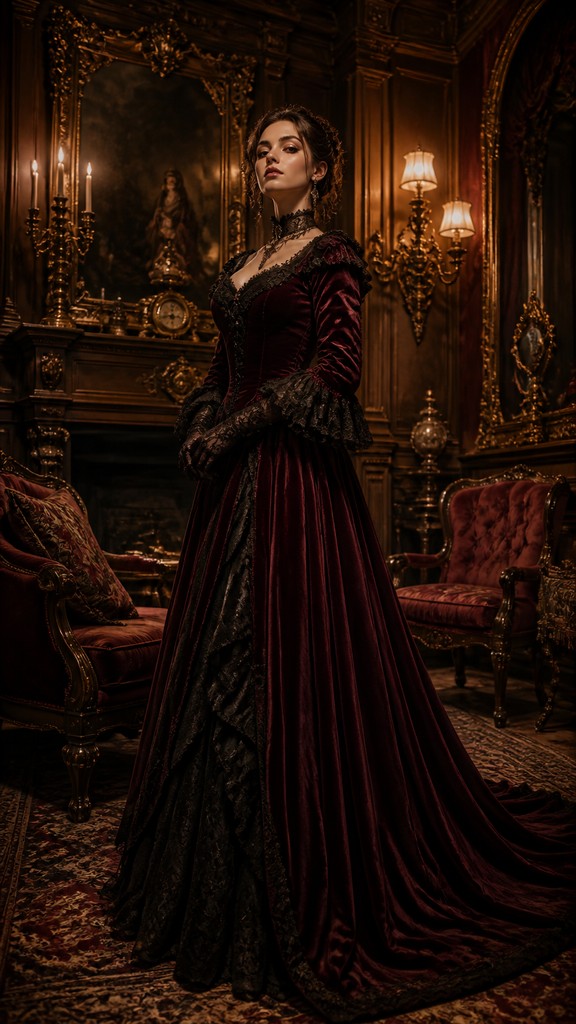 full-length portrait of an elegant figure — Victorian Furniture Art