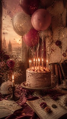 Romantic Academia Aesthetic birthday card example