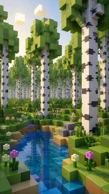 Blocky Art Style wall art print example