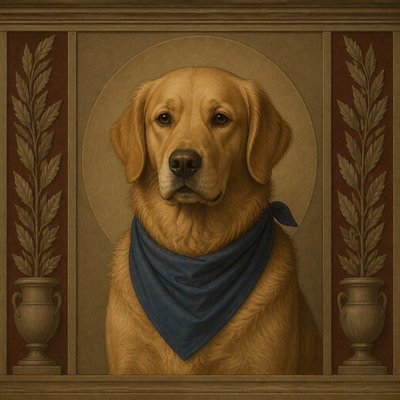 Neoclassicism Art Style pet portrait example