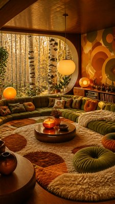 Retro 70s Interior Design wall art print example
