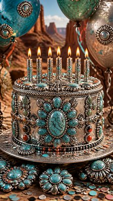 Southwestern Turquoise Jewelry Style birthday card example