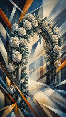 Cubo-Futurism Art Style wedding invitation example
