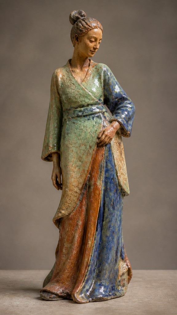 full-length portrait of an elegant figure — Ceramic Sculpture Art Style