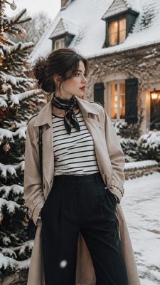 Parisian Chic Fashion Style Christmas card example