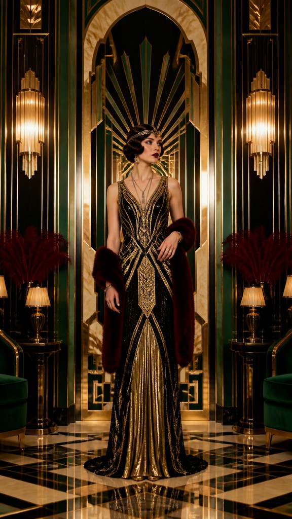 full-length portrait of an elegant figure — Art Deco Interior Design
