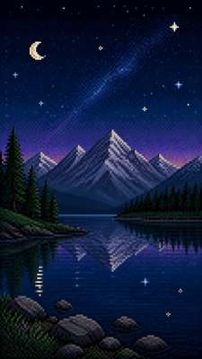 Pixel Art Style phone wallpaper example