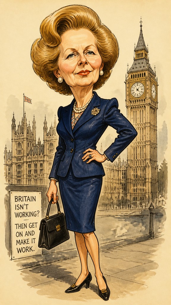 full-length portrait of an elegant figure — Caricature Art Style