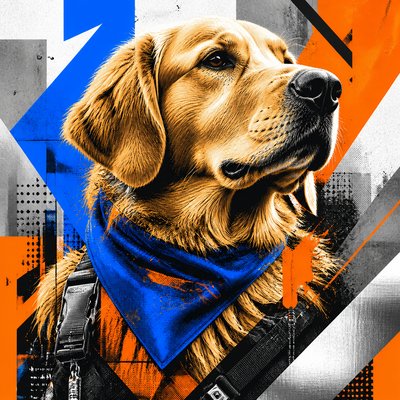 Streetwear Fashion Design pet portrait example