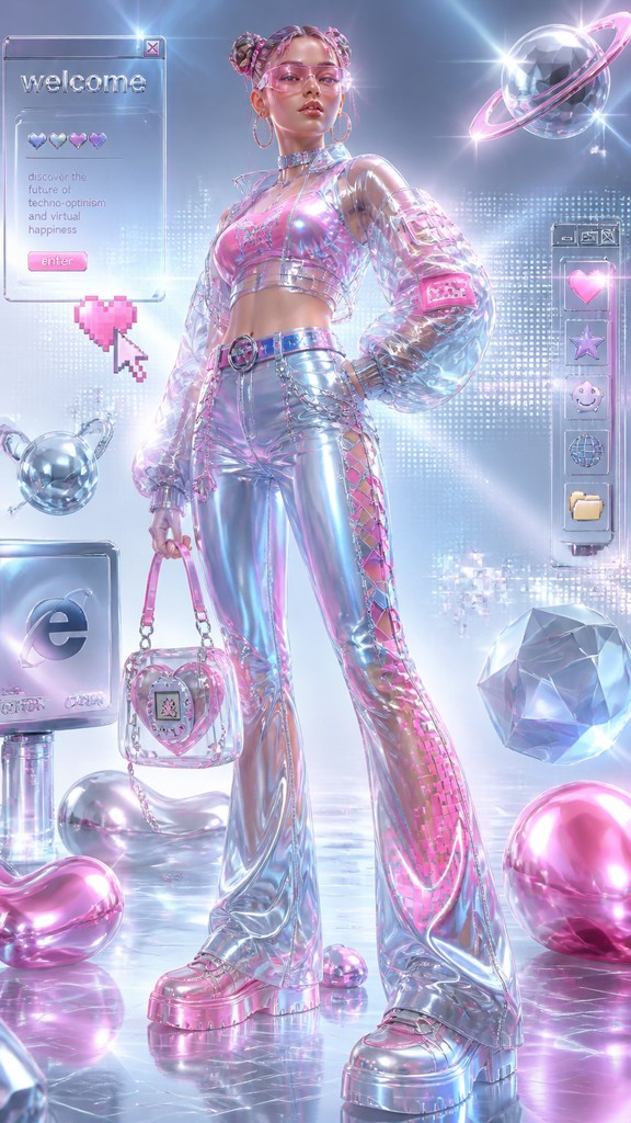 full-length portrait of an elegant figure — Y2K Aesthetic