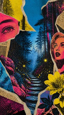 Collage Pop Art Style book cover example