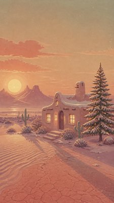 Desertwave Aesthetic Christmas card example