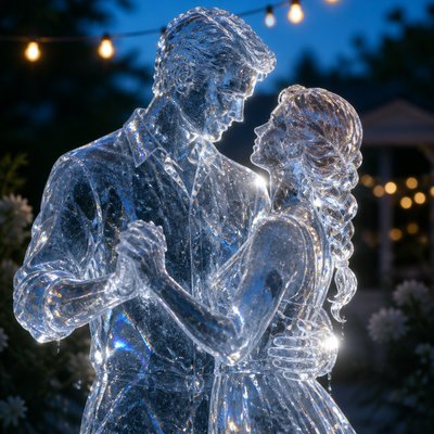 Ice Sculpture Art Style couple portrait example