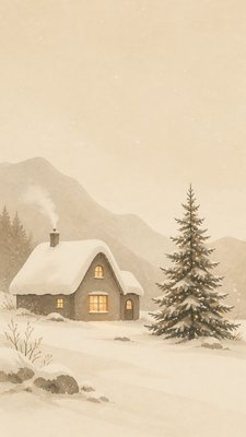 Minimalist Nature Art Christmas card example